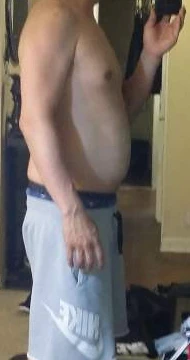 Face-cropped side-view client photo, before.